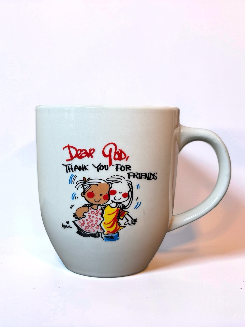 Royal Norfolk Dear God Mug Thank You For Friends with Colorful Illustration